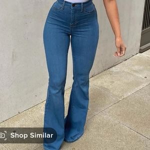 NWT Fashion Nova Deep In My Soul Flare Jeans